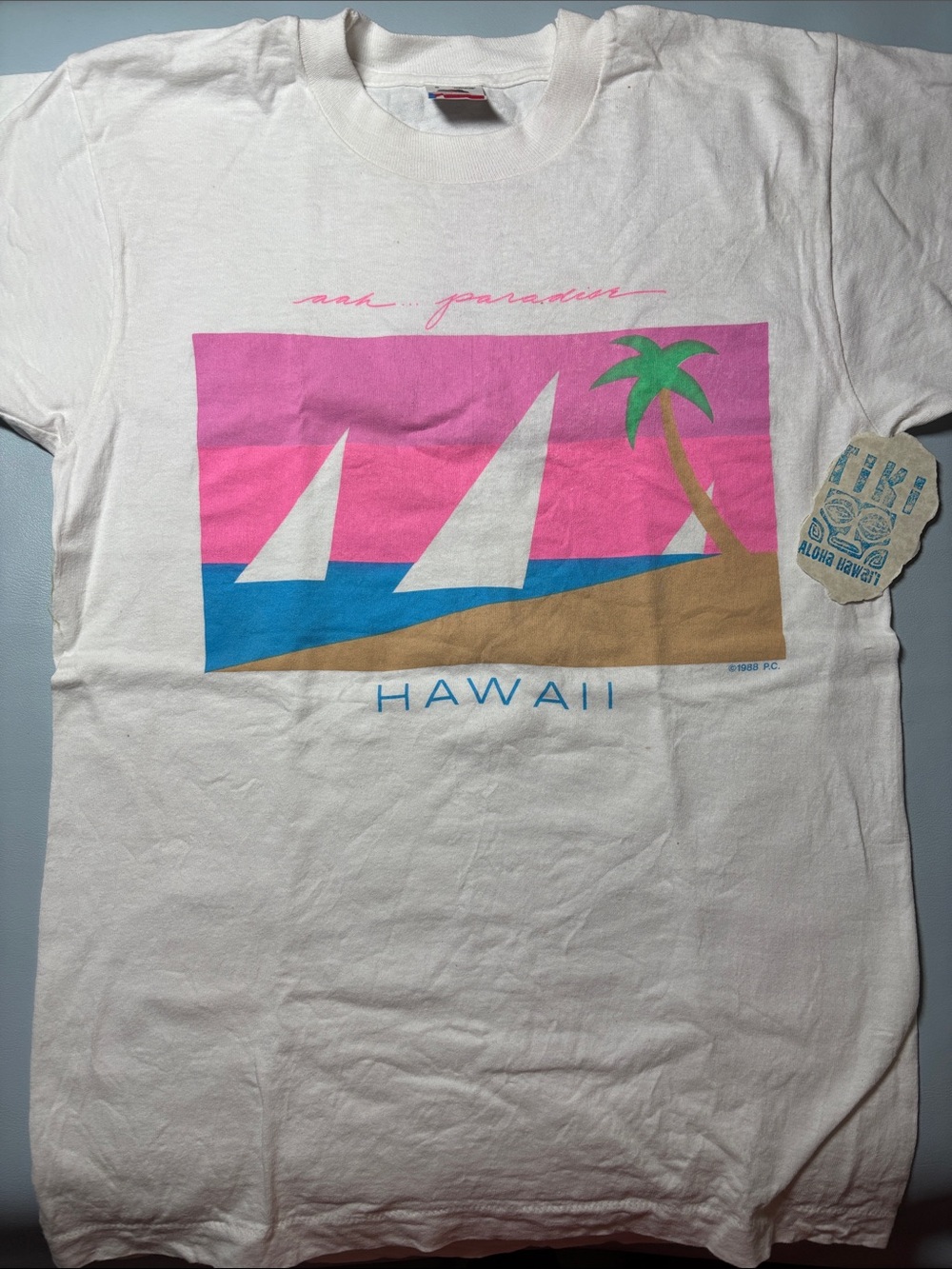 Vintage Late 1980’s Hawaii Cotton Tee Shirt Small